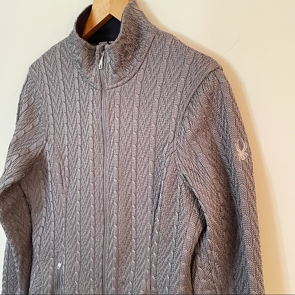 Spyder Gray Cable Knit Jacket❤️❤️love this jacket - Picture 6 of 8